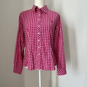 Lilly Pulitzer Checked Gingham Long Sleeve Button Down Blouse